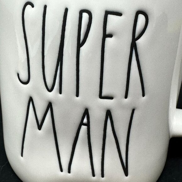 Rae Dunn Super Man Mug Large Coffee Cup Ceramic Magenta LL Farmhouse Gift 20oz - Picture 2 of 7